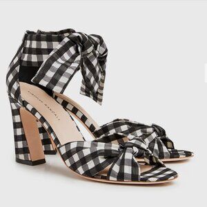 Loeffler Randall Nan Gingham Angkle Tie Heeled Sandal